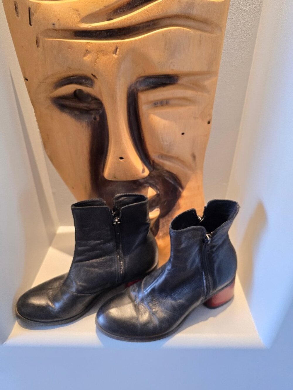 EGO trip leather ankle boot double zipper size 37